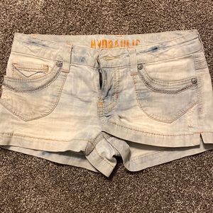 Hydraulic size 5/6 junior / women bleach wash short denim jean shorts